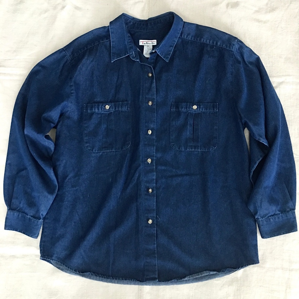 VTG Talbots Pure Cotton Denim Button Down Top